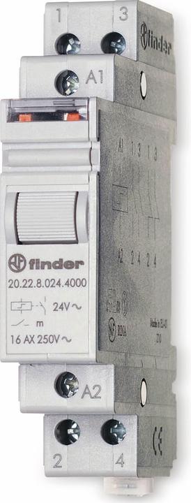 Produktbild Finder Stromst.-Sch.24VDC 20.22.9.024.4000 Serie 20 für DIN-Schiene 2S 16A 20.22.9.024.4000 (202290244000)