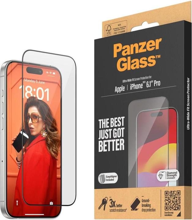 Actual product image PanzerGlass Ultra-Wide Fit (1 pcs., Apple iPhone 15 Pro)