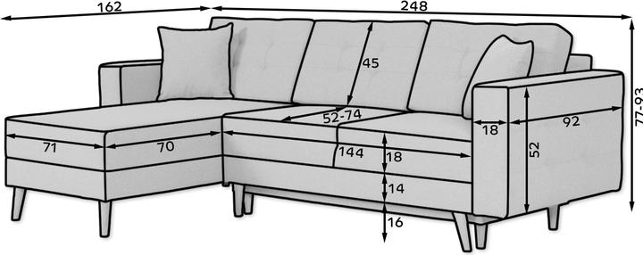 Produktbild ELTAP Asgard (3-Sitzer, Bettsofa, Ecksofa)