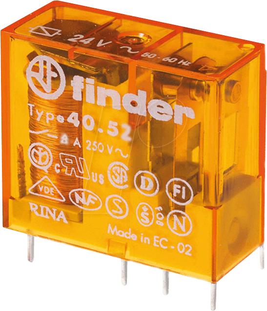 Produktbild Finder S.p.A. 40.52.8.230.5000 Printrelais 230 V/AC 8 A 2 Wechsler 1 St. (40.52.8.230.5000)