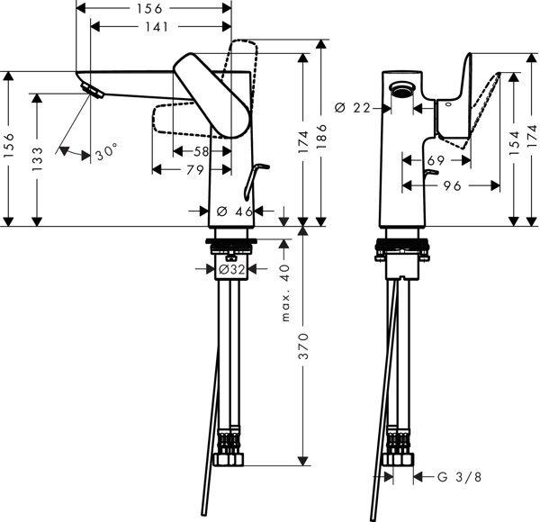 Actual product image hansgrohe HG EH-WT-MI TALIS E 150 m waste G 1 1/4inch brushed bro