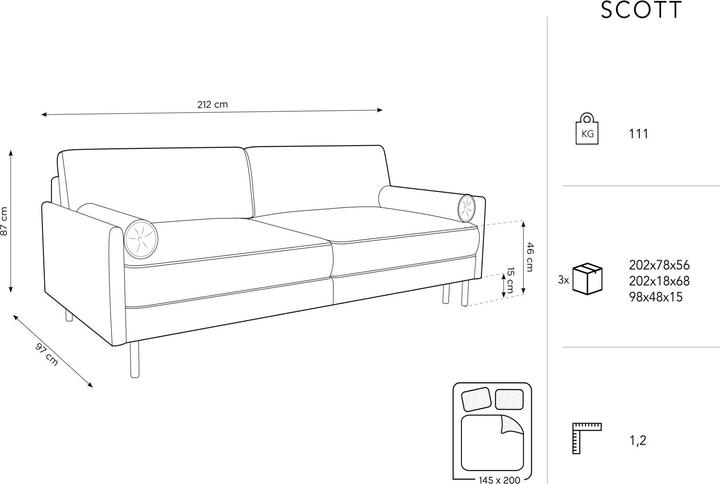Produktbild Micadoni Scott (3-Sitzer)