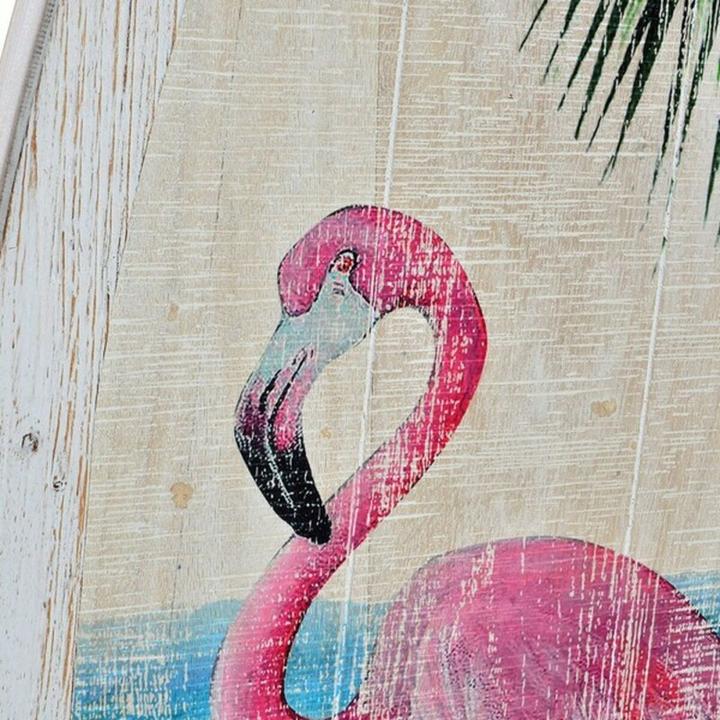 Productafbeelding DKD Home Decor Wall Decoration Wood Pink flamingo Tropical