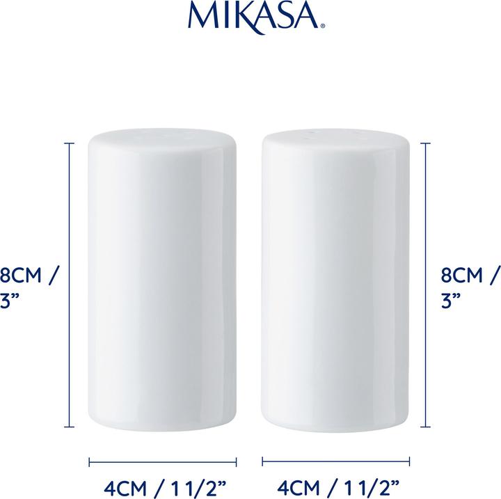 Immagine prodotto Mikasa Porta sale e pepe in porcellana Chalk, 8 cm, bianco (Sale, Pepe)