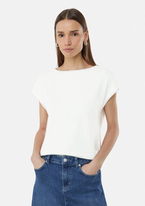 Actual product image Comma T-Shirt T-Shirt mit Strukturmuster und überschnittenen Schultern (48)