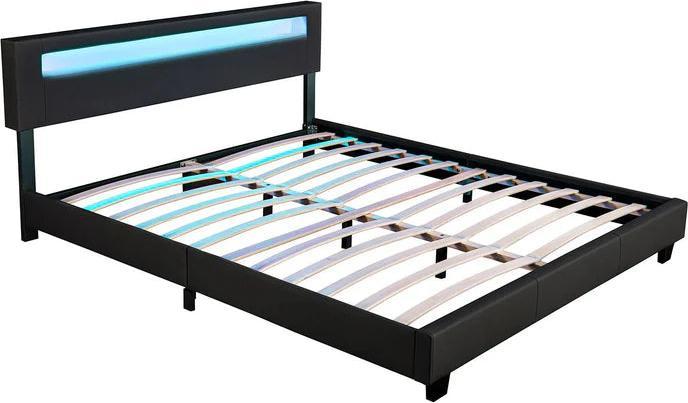 Actual product image Juskys LED upholstered bed Paris (160 x 200 cm)