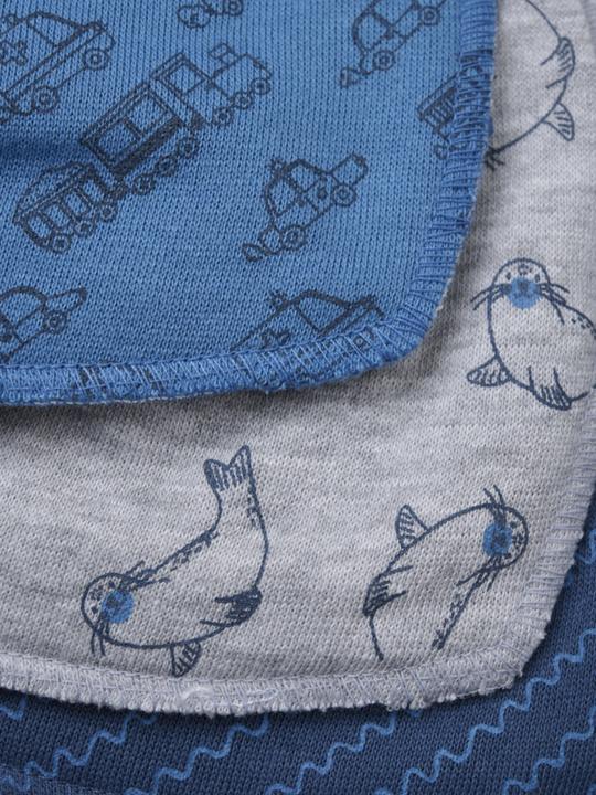 Actual product image Pippi Bandana Bib - Drool Bib 3-pack, vallarta blue
