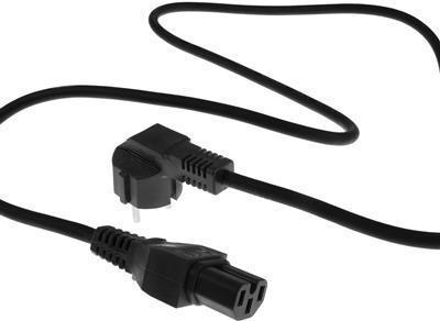 Produktbild ACT Powercord mains connector CEE 7/7 male (angled) - C15 black 1 m (1 m, C15)