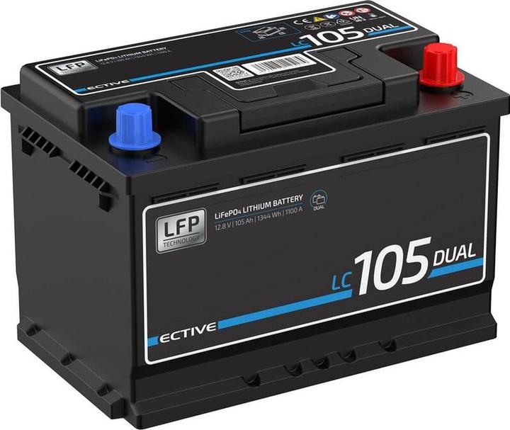 Actual product image Ective LC 105 Dual LFP | Starter and supply battery (12 V, 105 Ah, 1100 A)