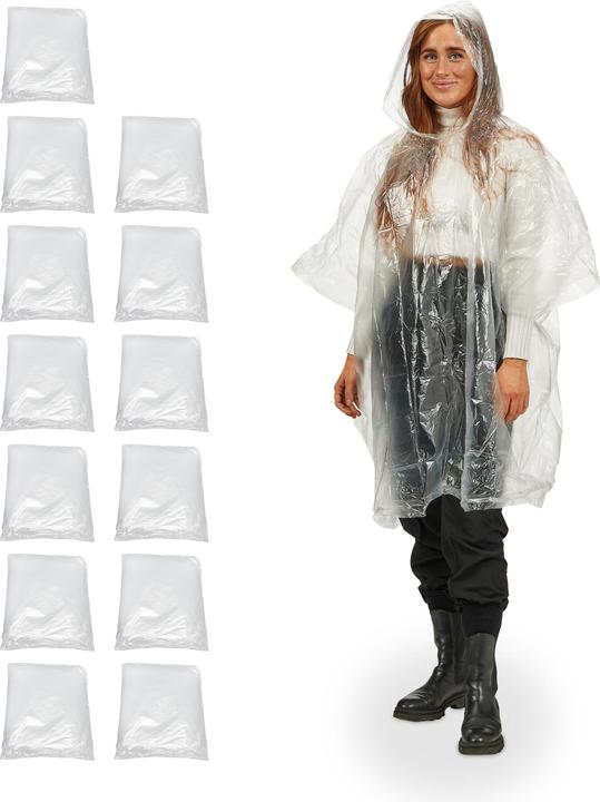 Relaxdays 13x rain poncho (One size)