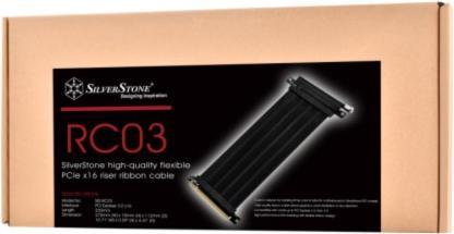 Actual product image Silverstone Riser flat cable, 22cm - black