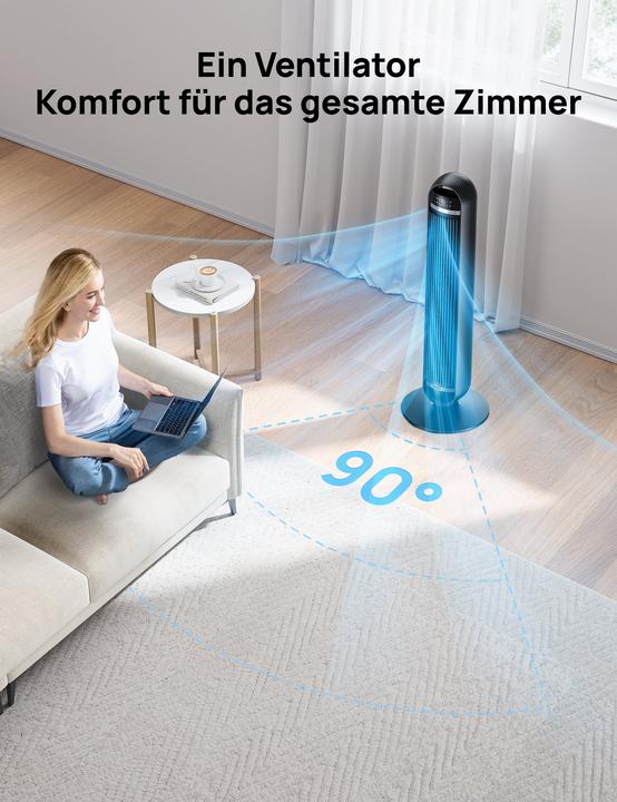 Actual product image Dreo - Quiet Tower Fan, 8 Speeds, 4 Modes, 92cm (25 dB)