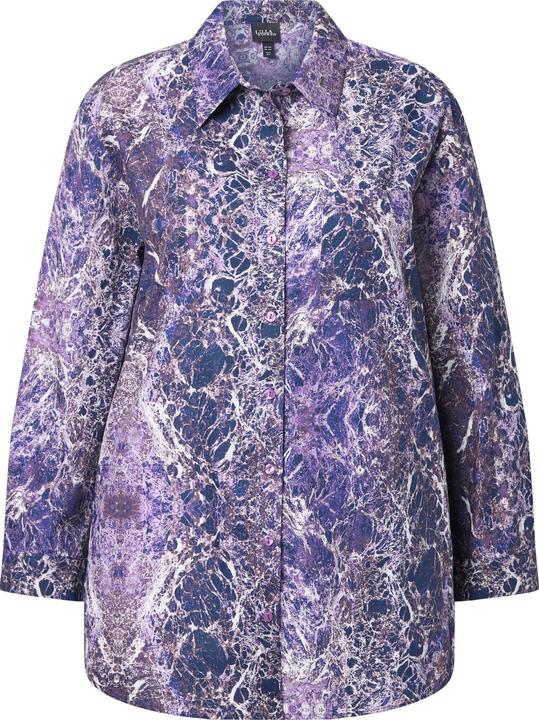 Actual product image Ulla Popken Agate Print Long Sleeve Button Down Tunic Blouse (50, 52)