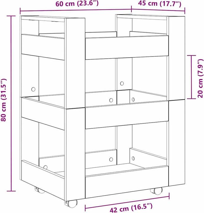 Image du produit vidaXL Küchentrolley