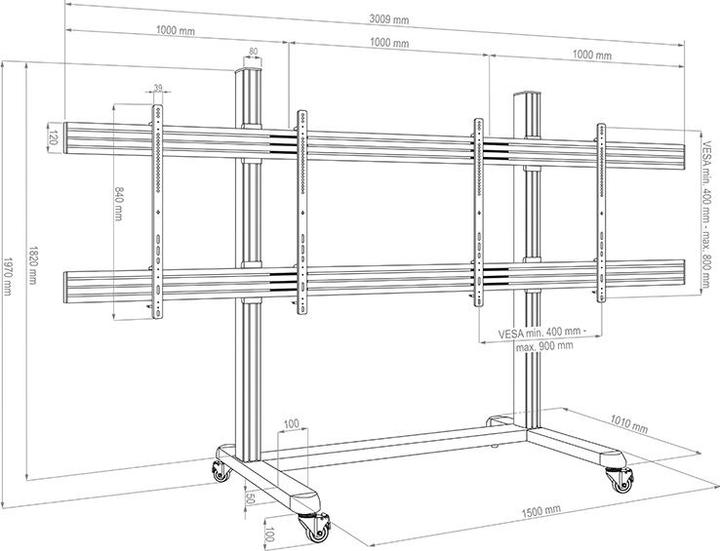 Immagine prodotto Hagor SUPPORTO MOBILE CPS 2X 75-86IN