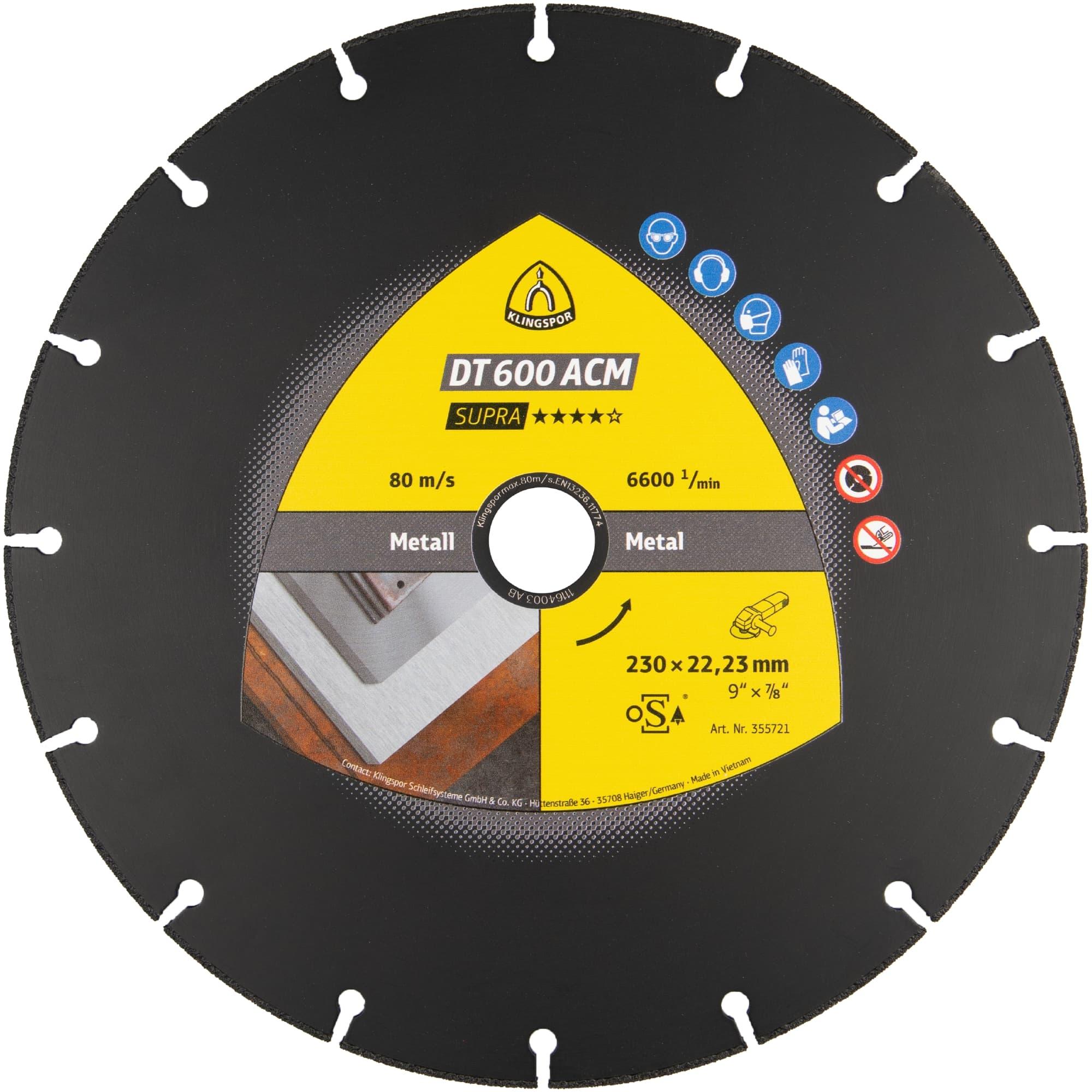 Klingspor, Sägeblatt, DT 600 ACM Supra - Diamanttrennscheibe 125 x 22,23 mm