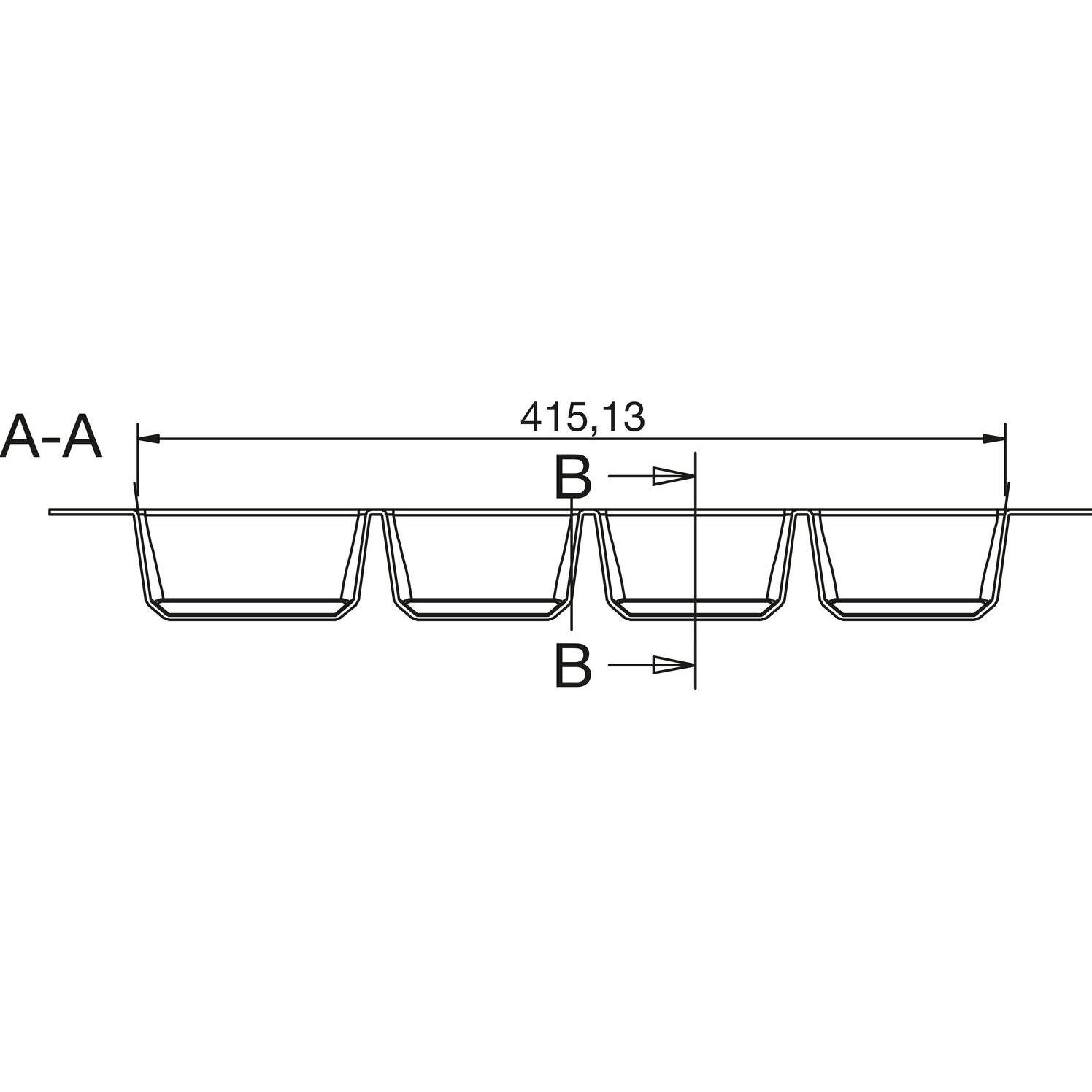 Thumbnail - Agoform Besteckeinsatz Classico kürzbar 490x490x50,5mm, Kunststoff schiefergrau, Besteckkasten, Grau