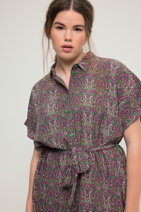 Immagine prodotto Studio Untold Maxi abito dal taglio oversize con stampa Paisley, collo da camicia e abbottonatura (50, 52)