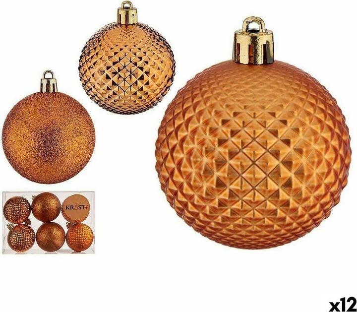 Krist+ Weihnachtskugeln-Set 6 cm Orange PVC (12 Stück) (12-pièce)