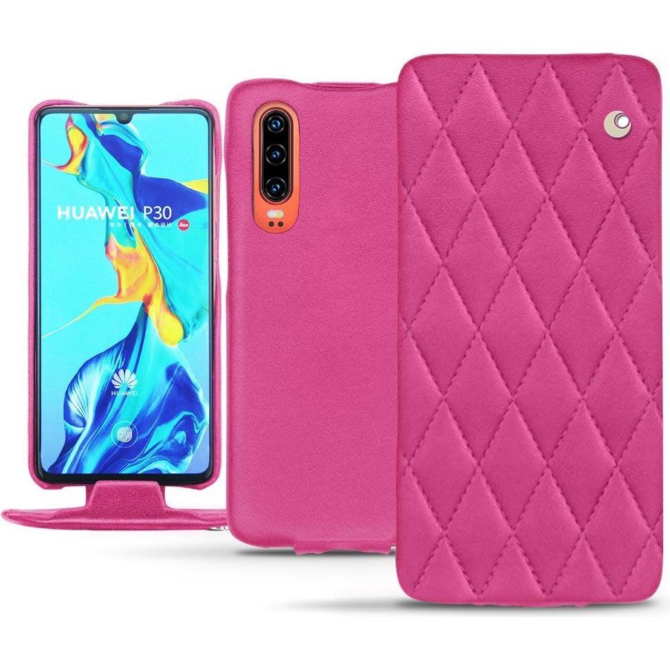 Noreve Lederschutzhülle vertikal (Huawei P30), Smartphone Hülle, Rosa