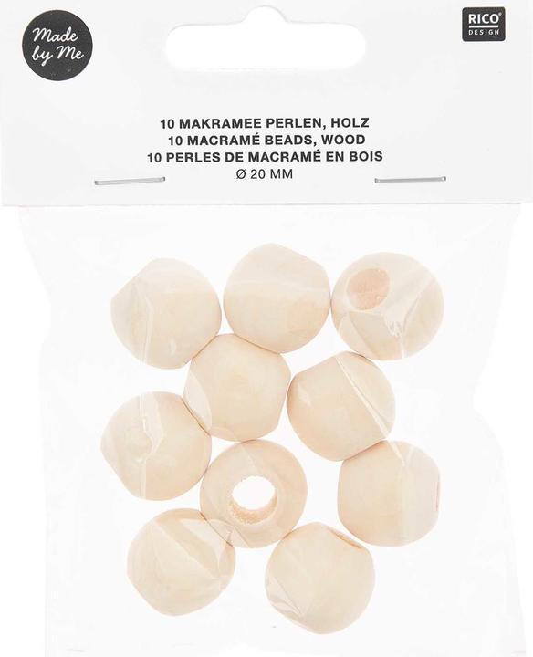 Actual product image Rico Design Wooden beads macramé Nature, 10 pieces