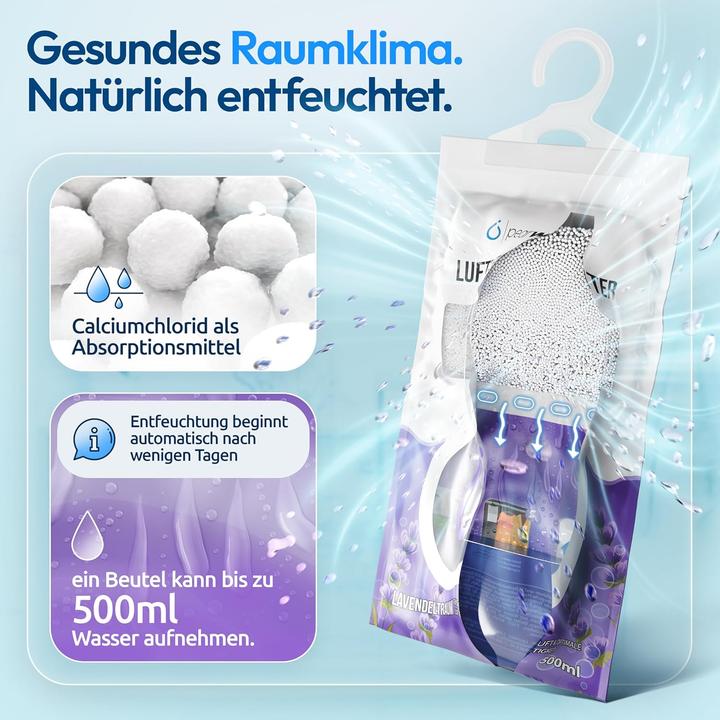 Produktbild Pearway 10 Stück Luftentfeuchter Beutel XL - Lavendeltraum (5 m²)