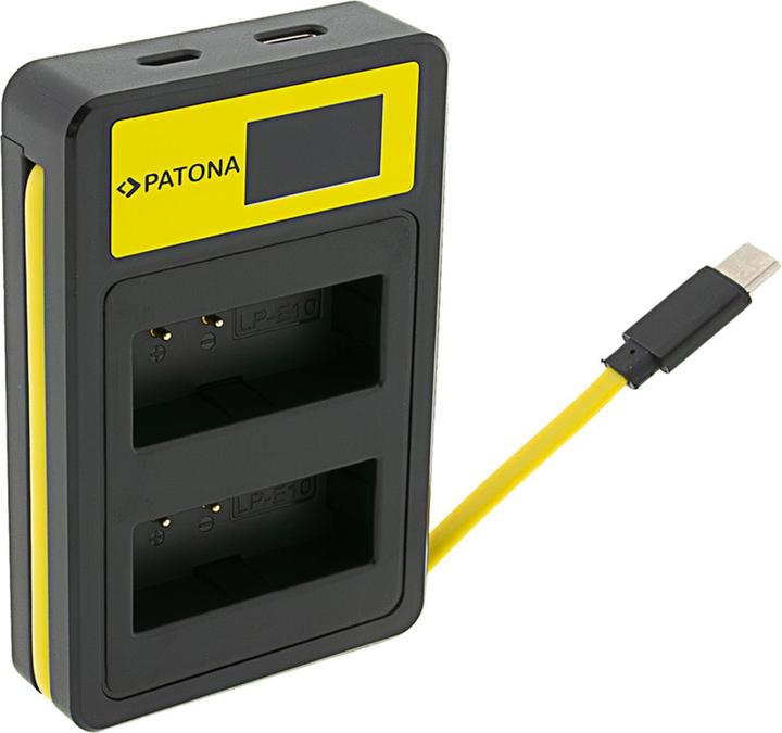 Produktbild Patona Smart Dual LCD USB Ladegerät f. Canon LP-E10 EOS EOS1100D EOS-1100D Rebel T3 Kiss X50 (Kamera Akku Ladegerät)