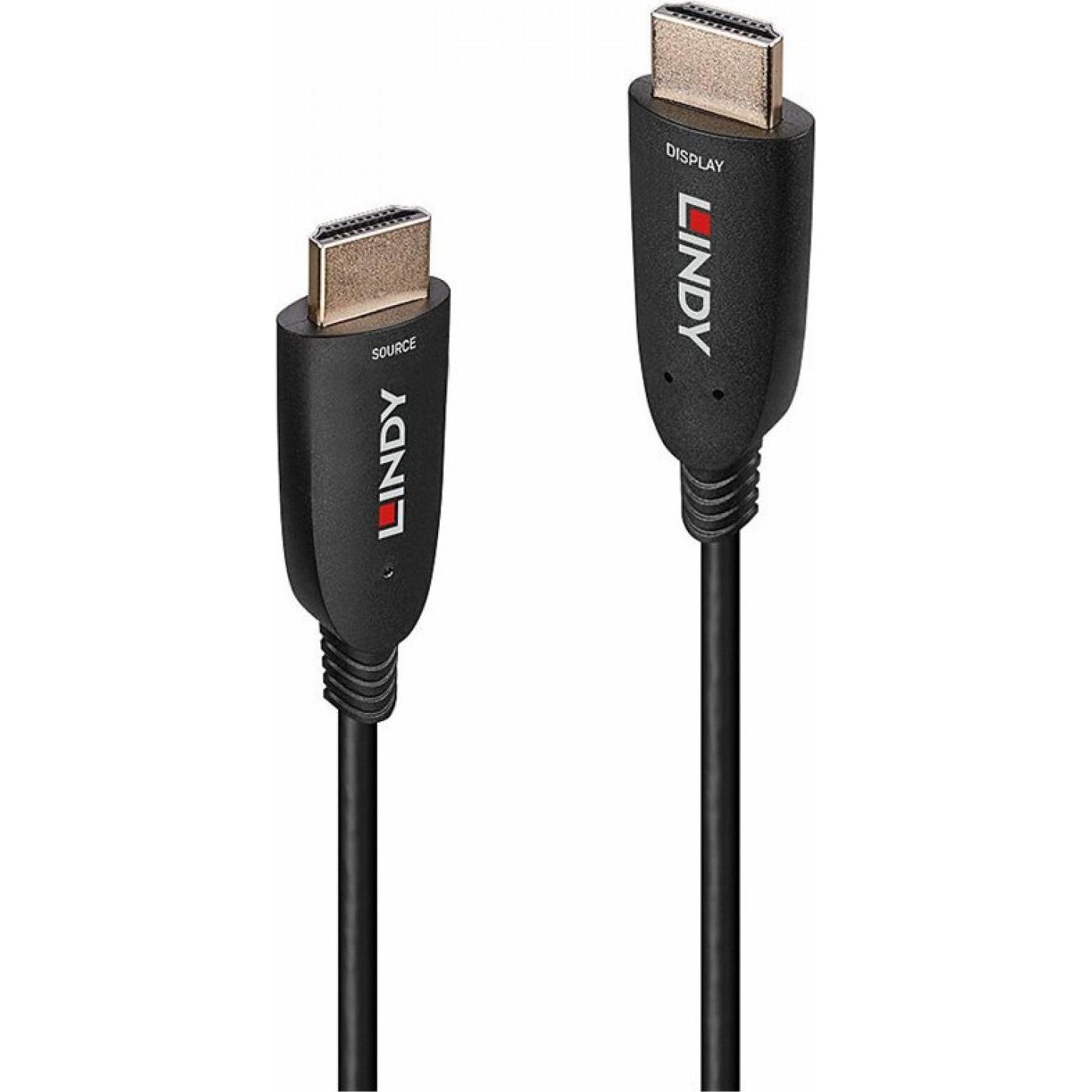 Lindy 50m Fibre Optic Hybrid HDMI 8K60 Kabel AOC-Kabel für jede HDMI-Anwendung und -Auflösung (50 m, HDMI), Video Kabel