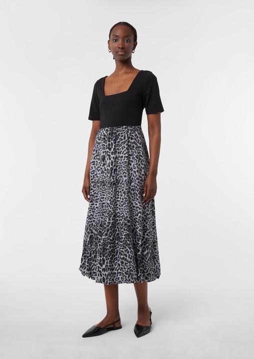 Image du produit Comma Kleid Midikleid aus Materialmix mit Karree-Ausschnitt (40)