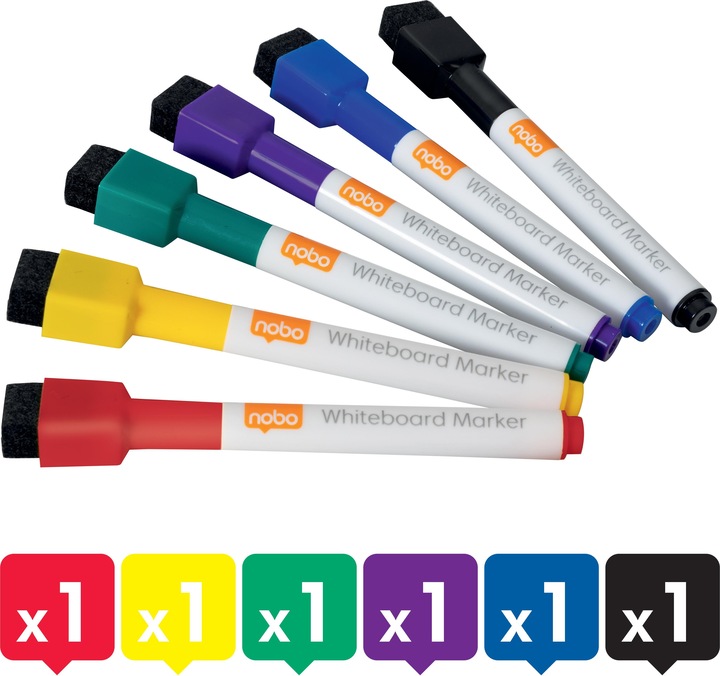 Image du produit Nobo Marqueur pour tableau blanc Quartett couleur (Assortiment, 3 mm, 6 x)