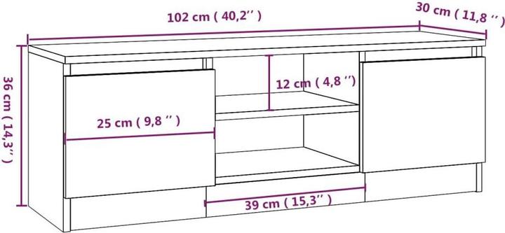 Produktbild vidaXL TV-Schrank mit Tür (102 x 30 x 36 cm)