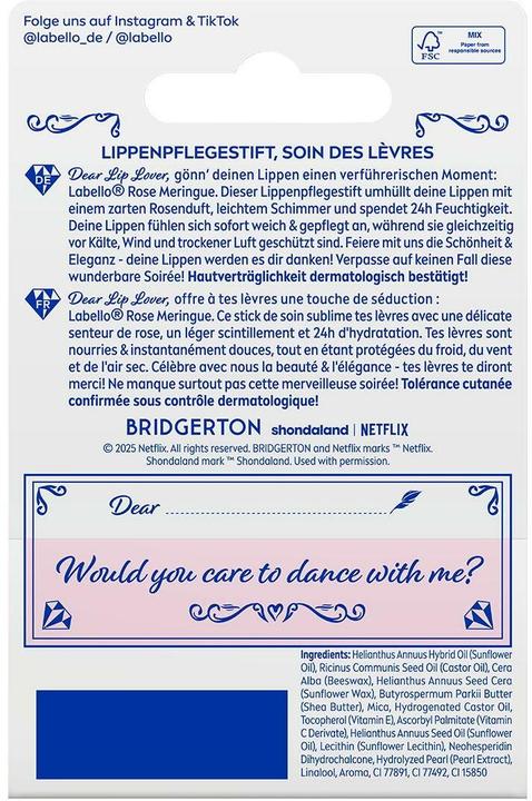 Produktbild LABELLO Bridgerton Rose Meringue Lip (Lippenbalsam, 4.80 ml)