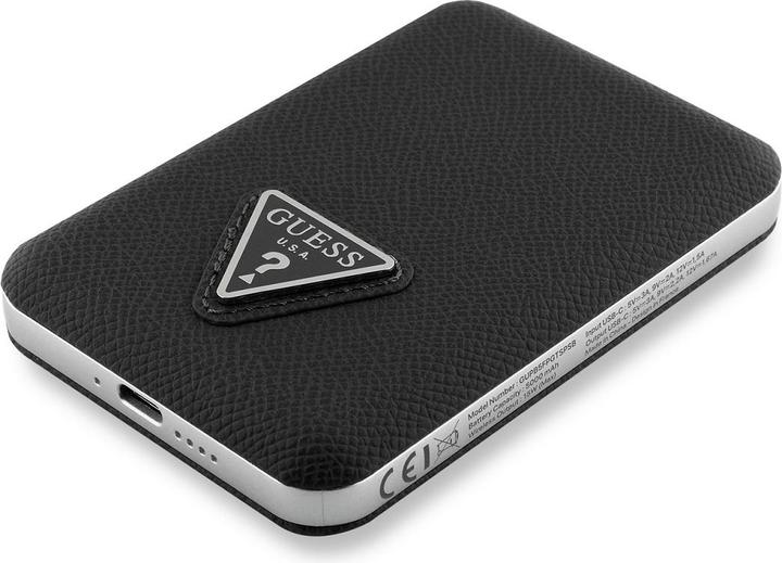 Actual product image Guess Power bank PU Grained Triangle Logo MagSafe Powerbank 5000mAh Black (5000 mAh)
