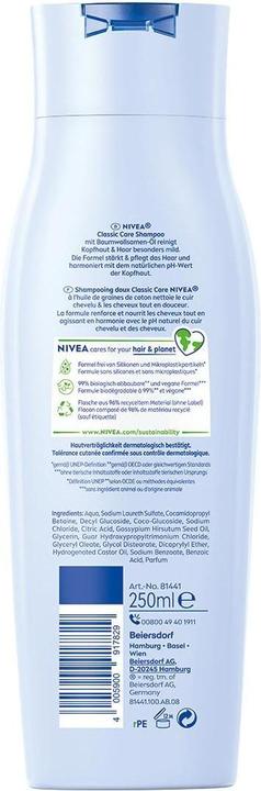 Produktbild NIVEA CLASSIC MILD Shampoo 250 ml (250 ml, Flüssiges Shampoo)