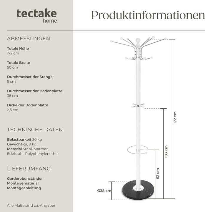 Actual product image tectake Coat rack