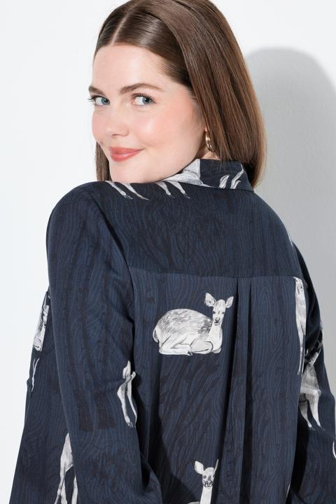 Immagine prodotto Ulla Popken Camicia con stampa in stile country, collo da camicia e maniche lunghe (50, 52)