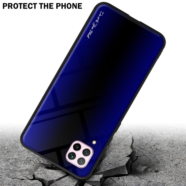 Produktbild Cadorabo TPU Gestreiftes Glas Cover (Huawei Nova 7i, Huawei Nova 6 SE, Huawei P40 Lite)