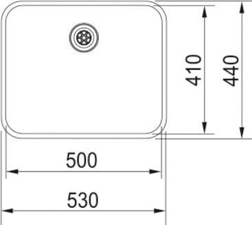 Actual product image Franke Spüle Largo LAX 210 / 610 50 (41) CRNI (Fitted sink with draining board, 44 cm, 55 cm)