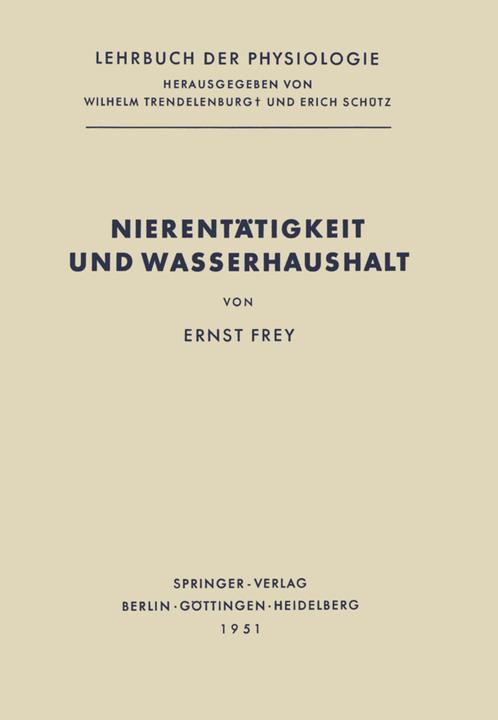 Produktbild Nierentätigkeit und Wasserhaushalt (Deutsch, Ernst Frey, 2013)
