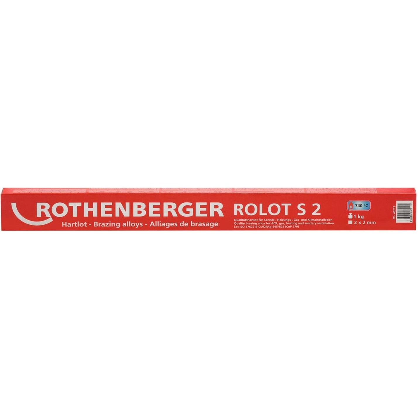 Rothenberger ROLOT S2, secondo ISO 17672, 2x2x500mm, 1kg, Accessori per saldatore, Argento