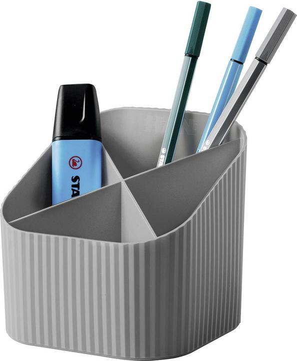 Produktbild Han Stifteköcher Re-X-LOOP, dunkelgrau 4 Fächer, 100% recycelter Öko-Kunststoff