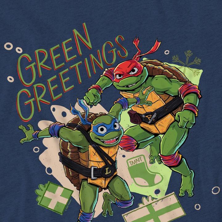 Immagine prodotto Teenage Mutant NT Christmas Greetings Maglietta Leonardo e Raffaello Adulto Unisex (S)