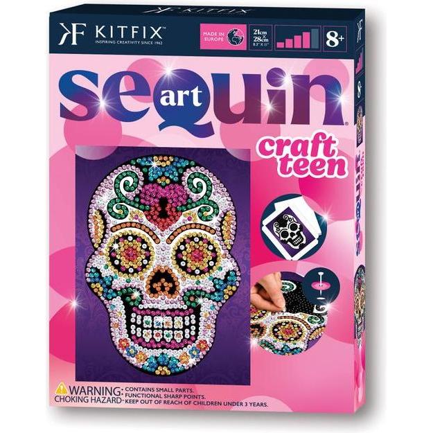Dover Publications KIT Sequin Art Craft Teen, Sugar Skull