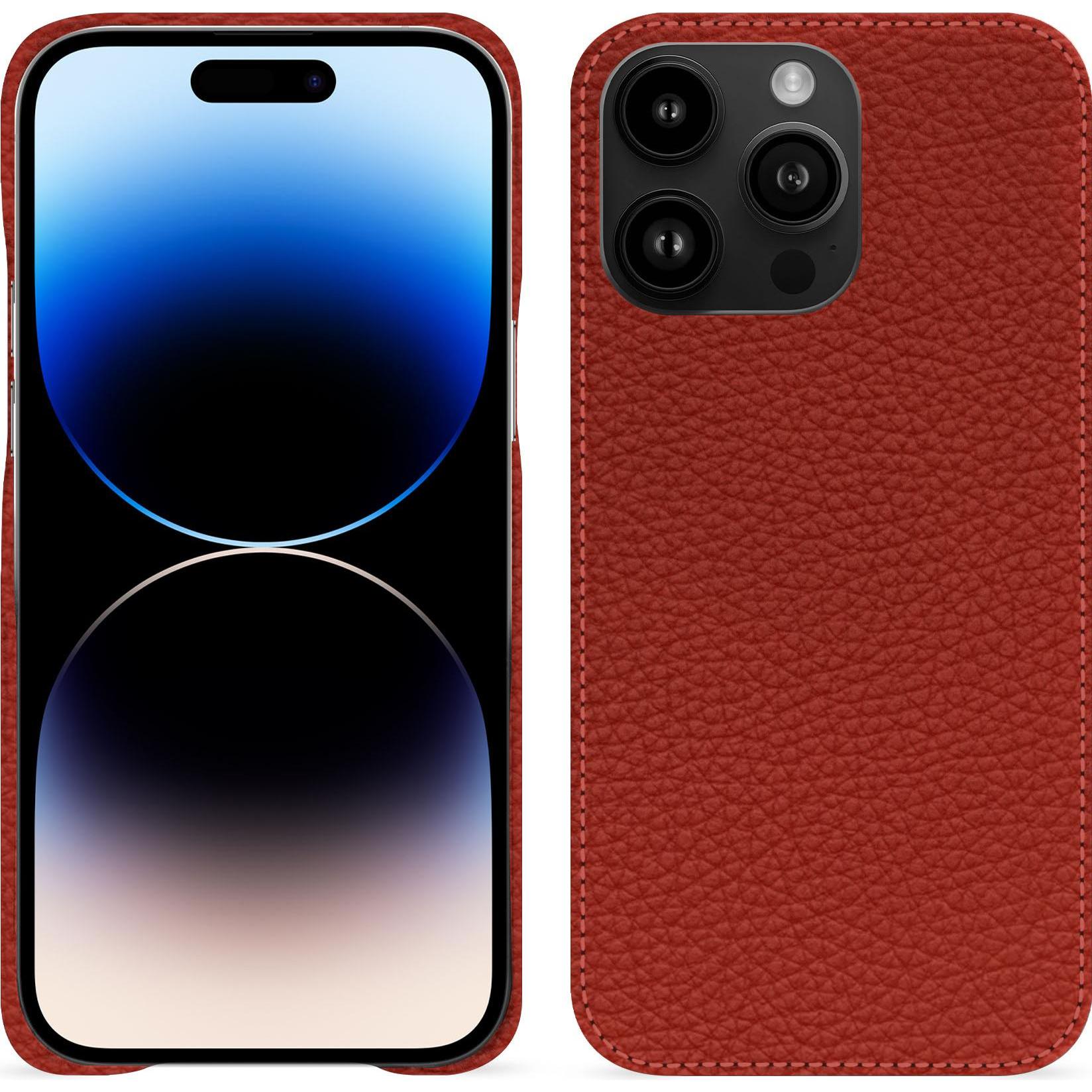 Noreve Lederschutzhülle (Apple iPhone 15 Pro Max), Smartphone Hülle, Orange