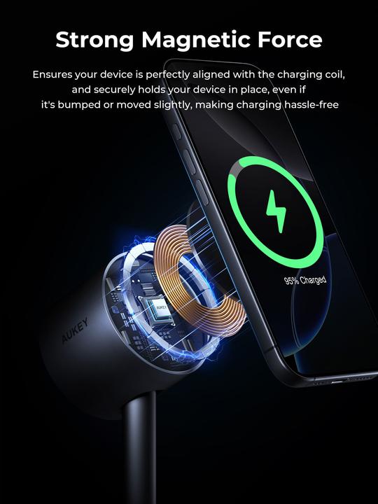 Produktbild Aukey MagFusion 2-in-1 Wireless Charger (50 W)