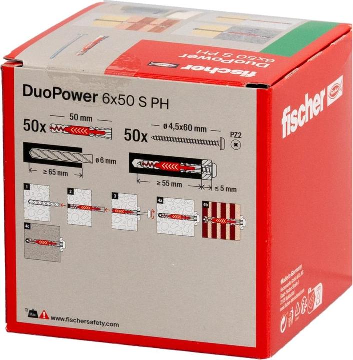 Actual product image Fischer DuoPower 6x50 S PH (50 pcs.)