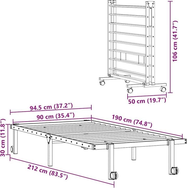 Image du produit vidaXL Bettgestell (90 x 190 cm)