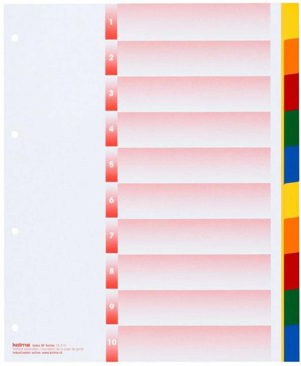 Produktbild Kolma Register A4 XL strong blanko 10-teilig farbig