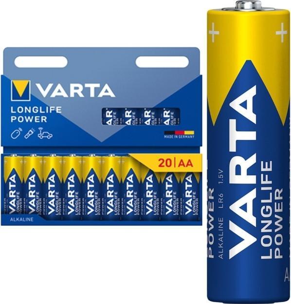 Varta 1x20 Longlife Power Mignon AA LR 6 04906121720 (20 pz., Specifico del dispositivo, 2960 mAh)