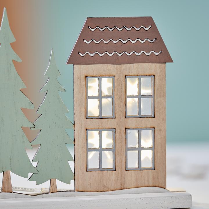 Produktbild VBS Holz-Steckmotiv "Häuser und Tannen", 2-tlg.